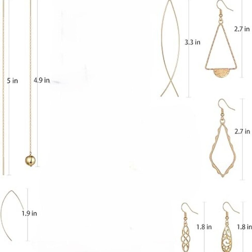NEW Rosegold/Gold/Silver Tone Fashion Earrings Bundle 17 PAIRS INCLUDED - Picture 8 of 13